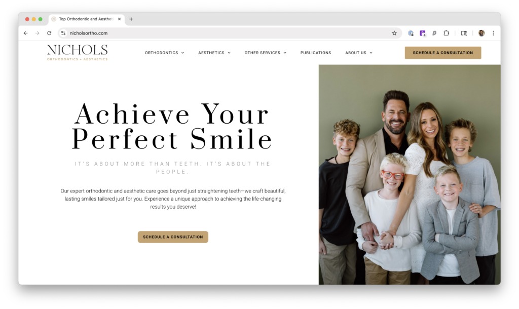 Home page of the Nichols website